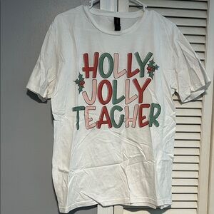 Christmas teacher tee